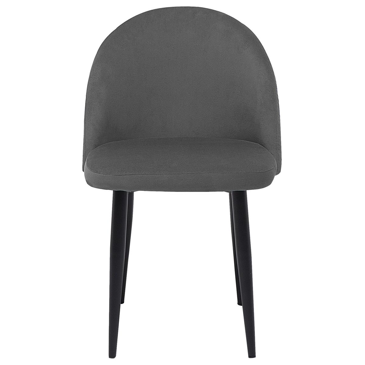 ESSZIMMERSTUHL 2er-Set Samtstoff Grau Visalia - Grau, Textil/Metall (50/81/47cm) - Beliani