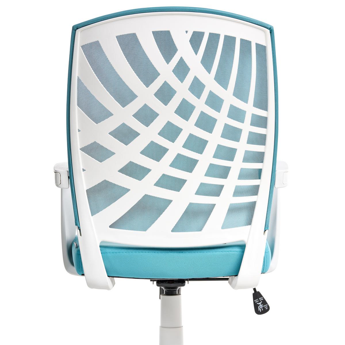 BÜROSTUHL Blau Bonny - Blau/Weiß, Textil (66/97/66cm) - Beliani