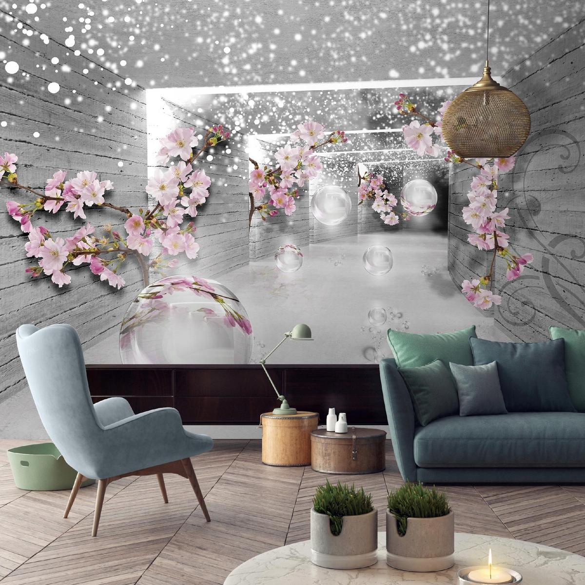 FOTOTAPETE 3D Effekt Blumen 250x175 - Multicolor, Papier (250/175cm) - Wallarena