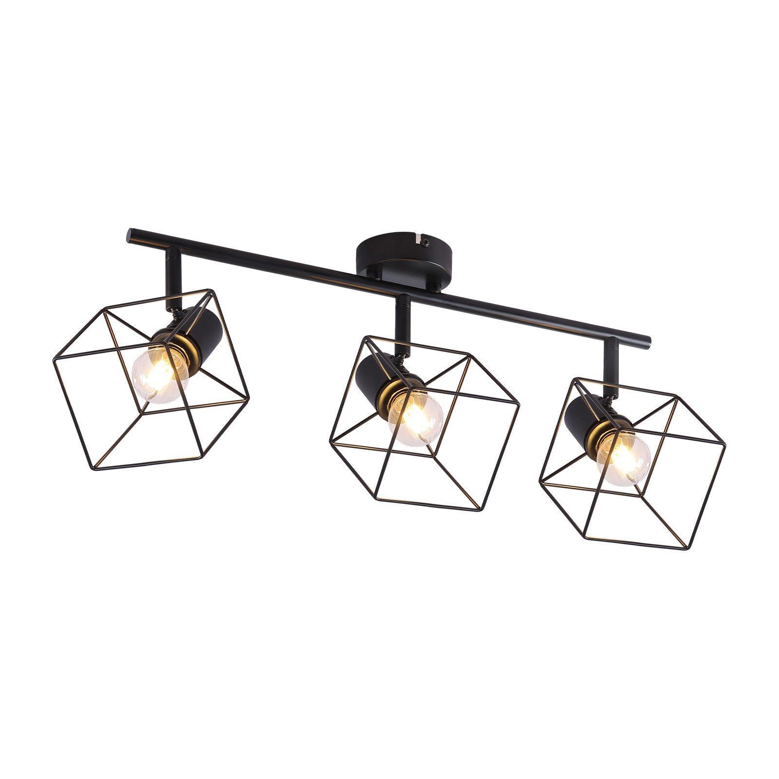 DECKENSTRAHLER Fürth 3-flammig 48/10/17 cm - Schwarz, Metall (48/10/17cm) - Nettlife