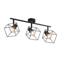 DECKENSTRAHLER Fürth 3-flammig 48/10/17 cm - Schwarz, Metall (48/10/17cm) - Nettlife