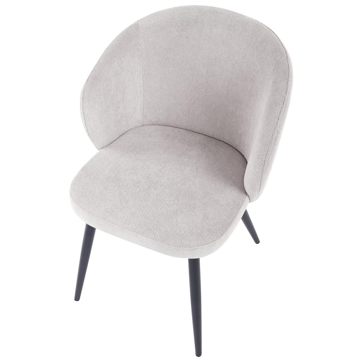 ESSZIMMERSTUHL 2er Set Stoff Cremeweiß Moundville - Creme, Textil/Metall (57/80/60cm) - Beliani