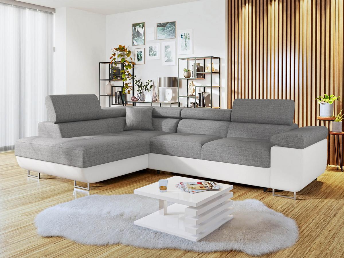 ECKSOFA Torezio, Seite: Links - Weiß, Holz/Textil (274/203cm) - MIRJAN24