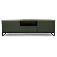 LOWBOARD Giana mit 2 Türen und Schublade, 160 cm, Flaschengrün - Dunkelgrün/Schwarz, Holzwerkstoff (160/48.5/45cm) - Beautysofa