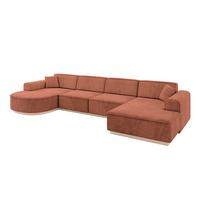 WOHNLANDSCHAFT ARRIO-U2 303x171x83 cm Koralle - Koralle, Holzwerkstoff/Textil (388/83/171cm) - ALTDECOR
