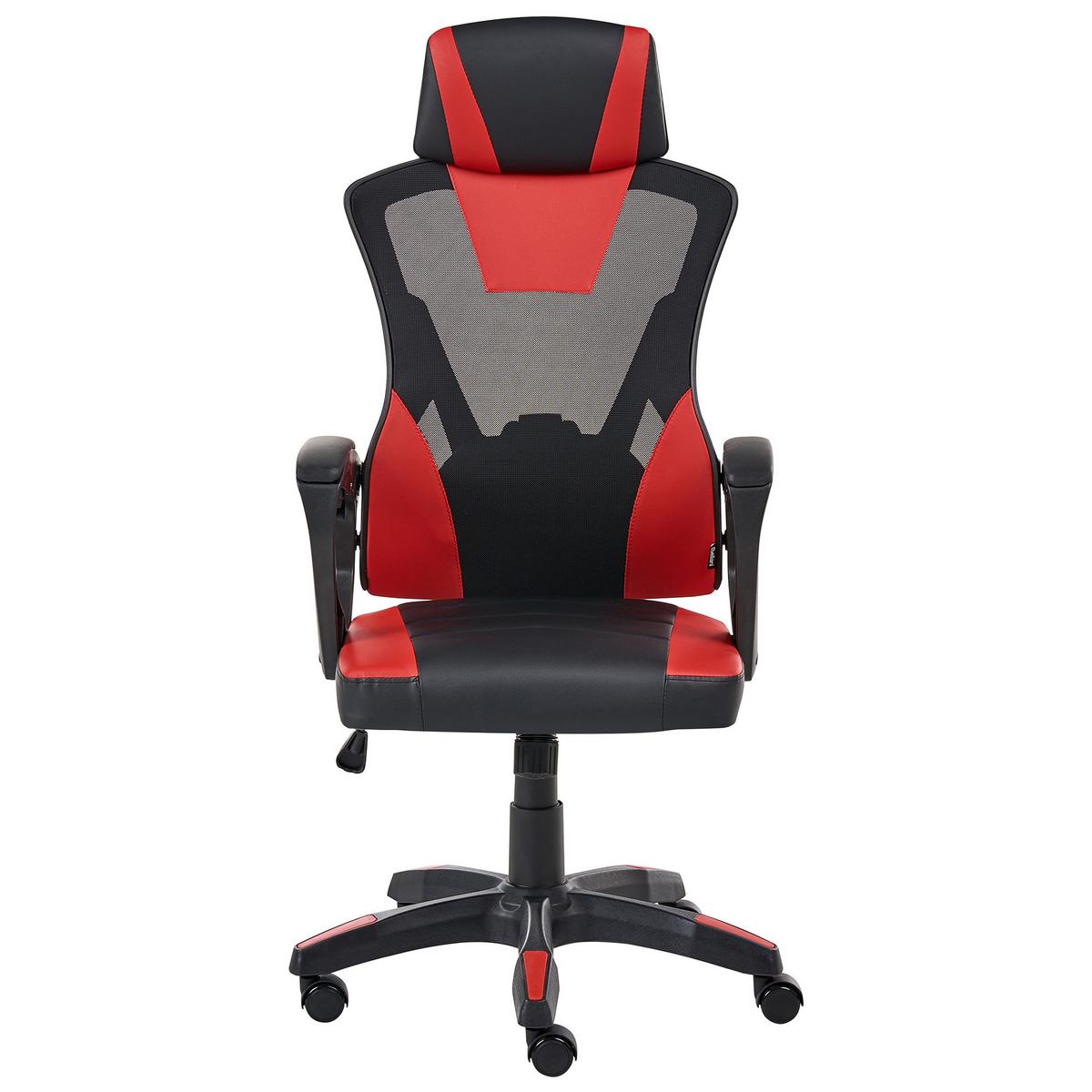 BÜROSTUHL Kunstleder Rot Ignis - Rot, Kunststoff (60/112/60cm) - Beliani