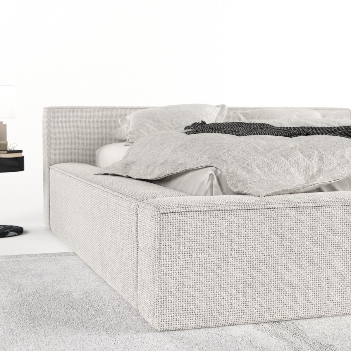 POLSTERBETT Casto mit Stauraum 200/200 cm Creme im Bonita Stoff - Creme/Schwarz, Holz/Holzwerkstoff (200/200cm) - AltaBeds