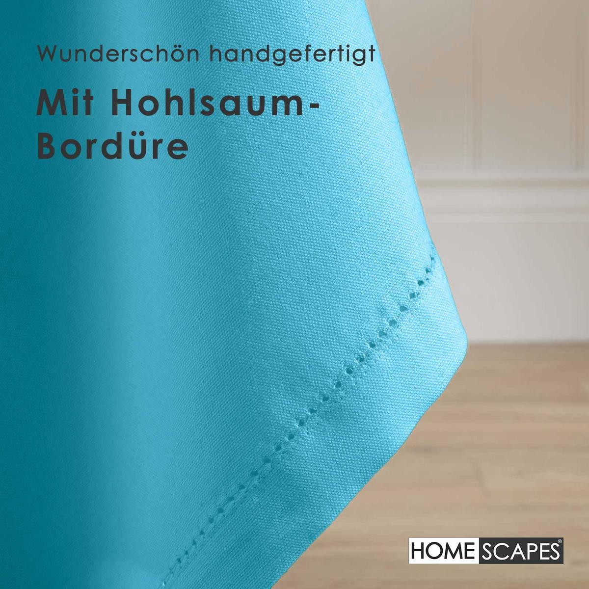 TISCHDECKE hellblau 137/178 cm, 100% Baumwolle - Hellblau, Textil (137/178cm) - Homescapes