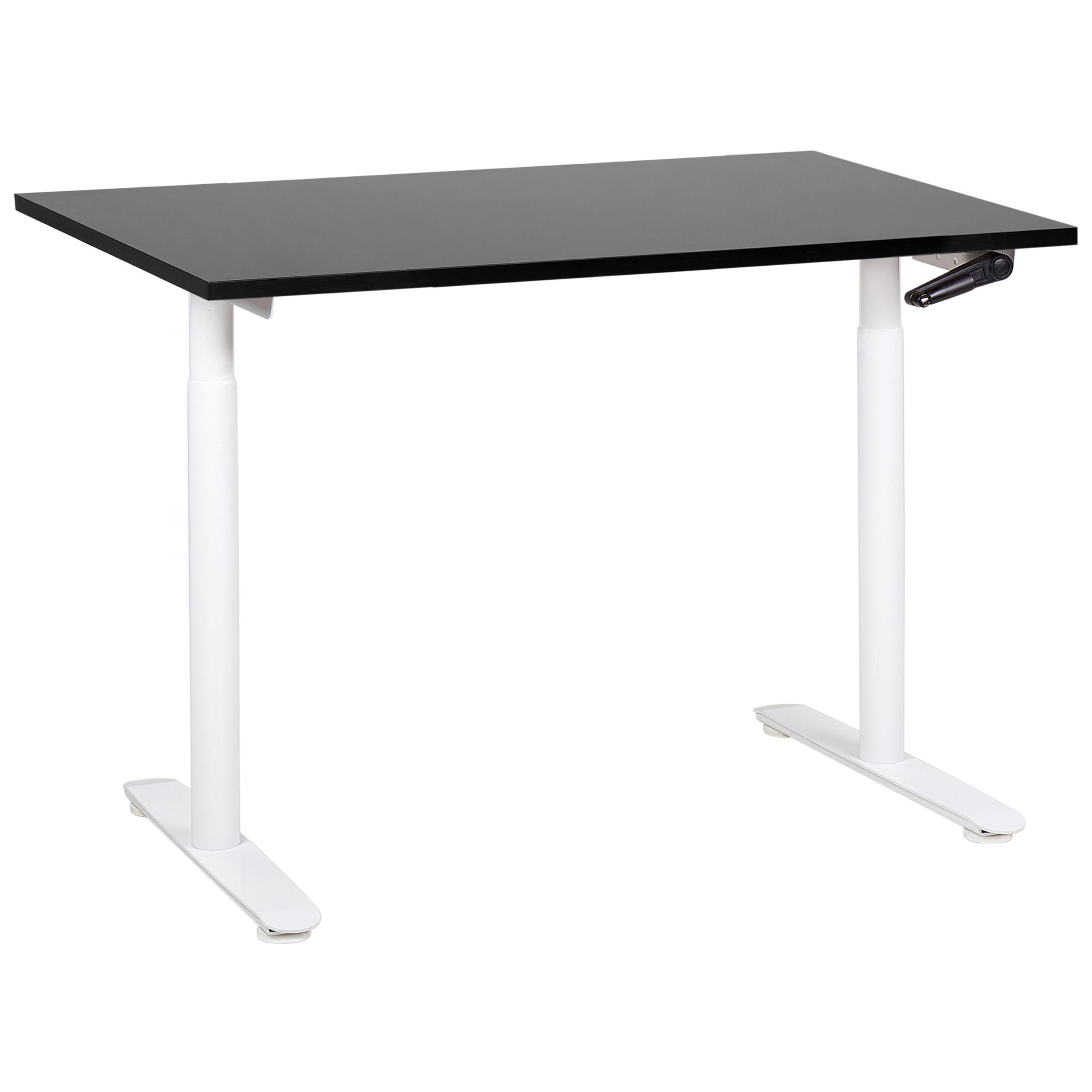 SCHREIBTISCH schwarzweiß 120/72 cm manuell höhenverstellbar Destin IV - Schwarz/Weiß, Holz (72/120/74cm) - Beliani