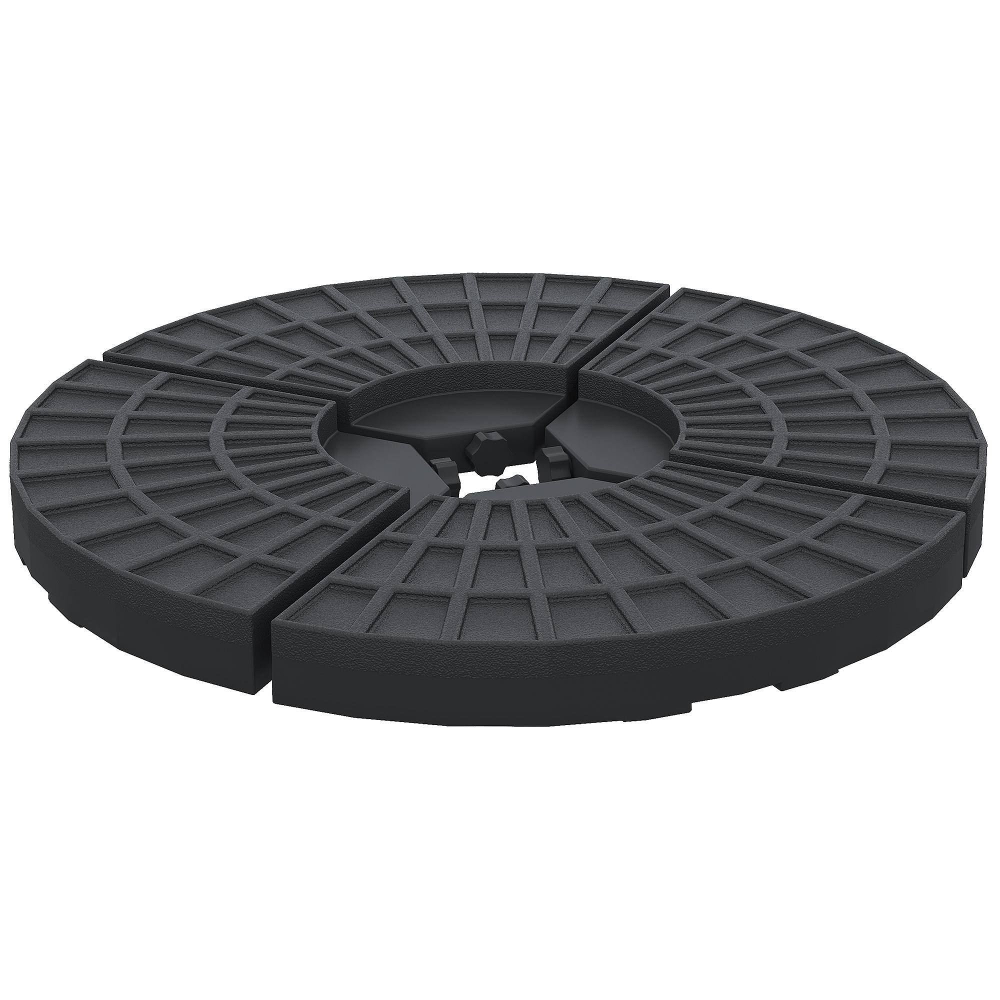 SONNENSCHIRMGEWICHT 4er-Set für Sonnenschirm mit 52 kg Wasser oder 68 kg Sand befüllbar HDPE Schwarz - Schwarz, Kunststoff (48/48cm) - Outsunny