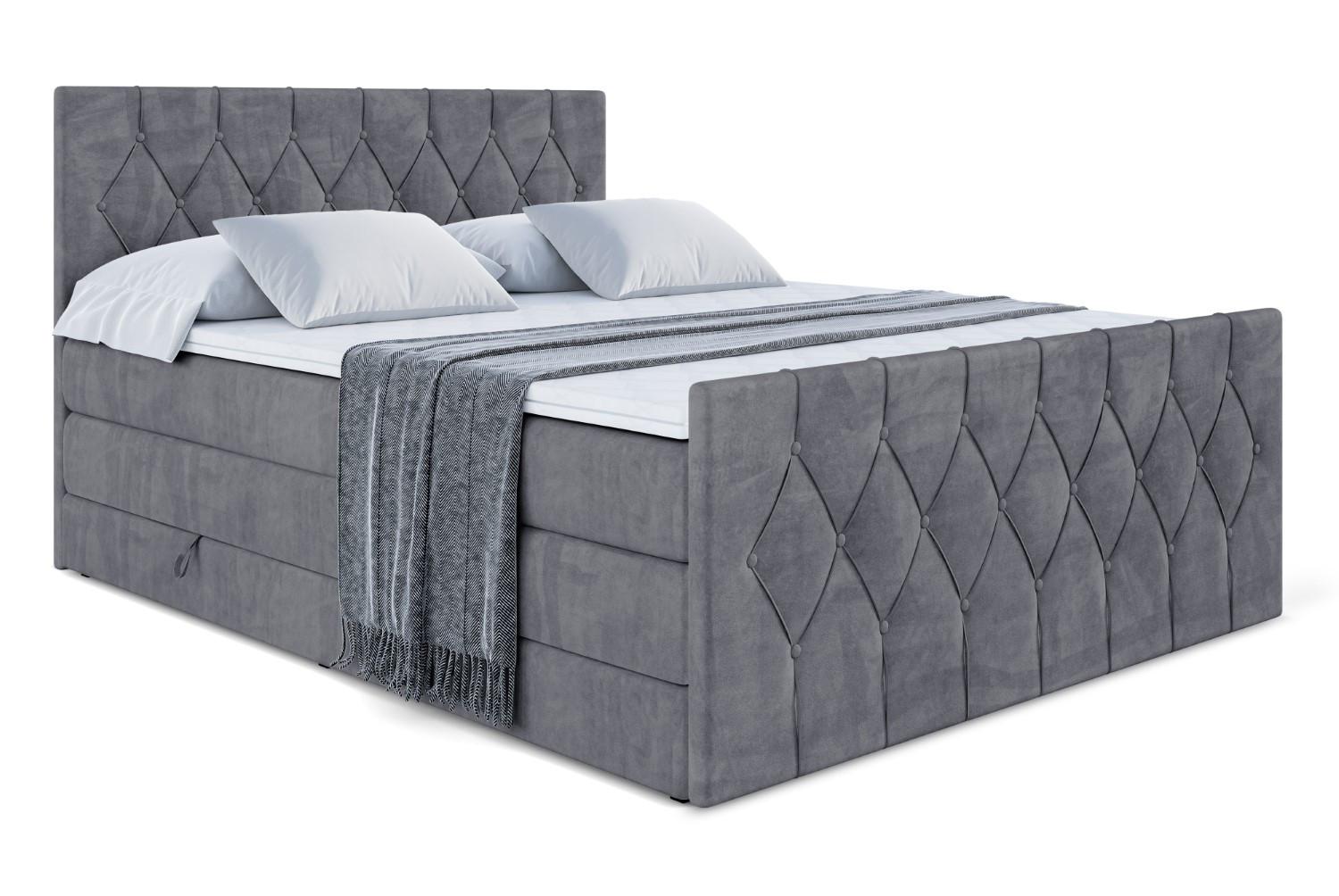 BOXSPRINGBETT VELANTO-Z KING - 180 x 200 - H3/H4 - Dunkelgrau - Dunkelgrau, Holzwerkstoff (180/200cm) - ALTDECOR