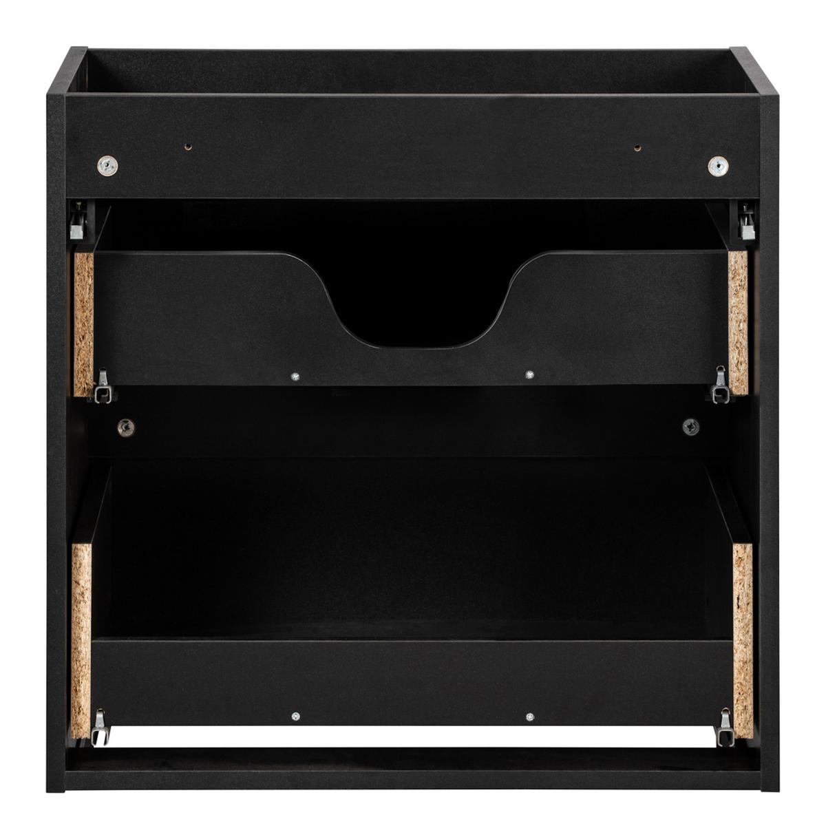 BADMÖBEL-SET Nova 2 Teile Schwarz Matt - 60 x 40 x 58 cm - Schwarz, Holz (60/58/40cm) - Badplaats