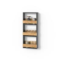 WEINGLASREGAL Regusa Goldkraft Eiche/Anthrazit 40 x 98 cm - Honigeiche/Anthrazit, Holzwerkstoff (40/98/15.1cm) - Livinity®
