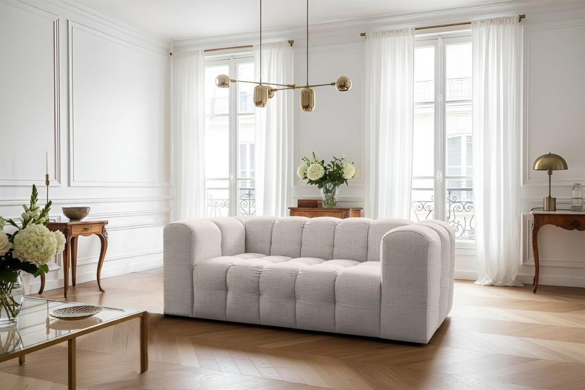 SOFA 2-sitzer Solvie In Moly - Creme, Holzwerkstoff/Textil (200/75/106cm) - Fun Möbel