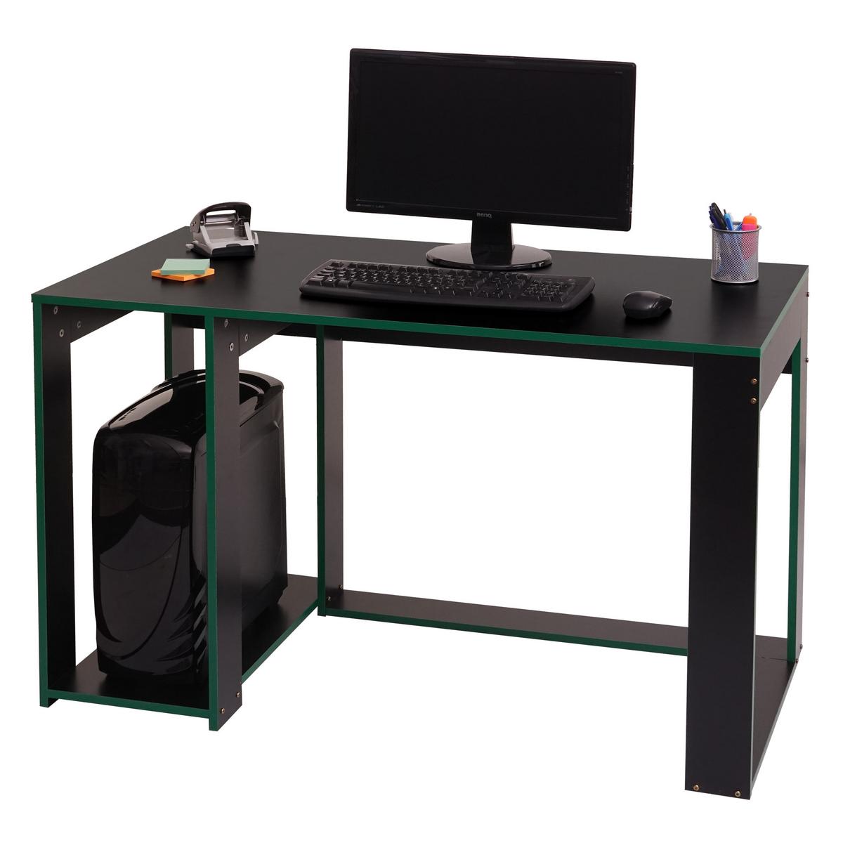 SCHREIBTISCH rechteck Schwarz, Grün - Schwarz/Grün, Holzwerkstoff (60/120/76cm) - MCW