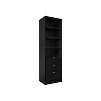 REGAL Tireno 3SZ - Goldfarben/Schwarz, Holzwerkstoff/Metall (60/180/40cm) - MIRJAN24
