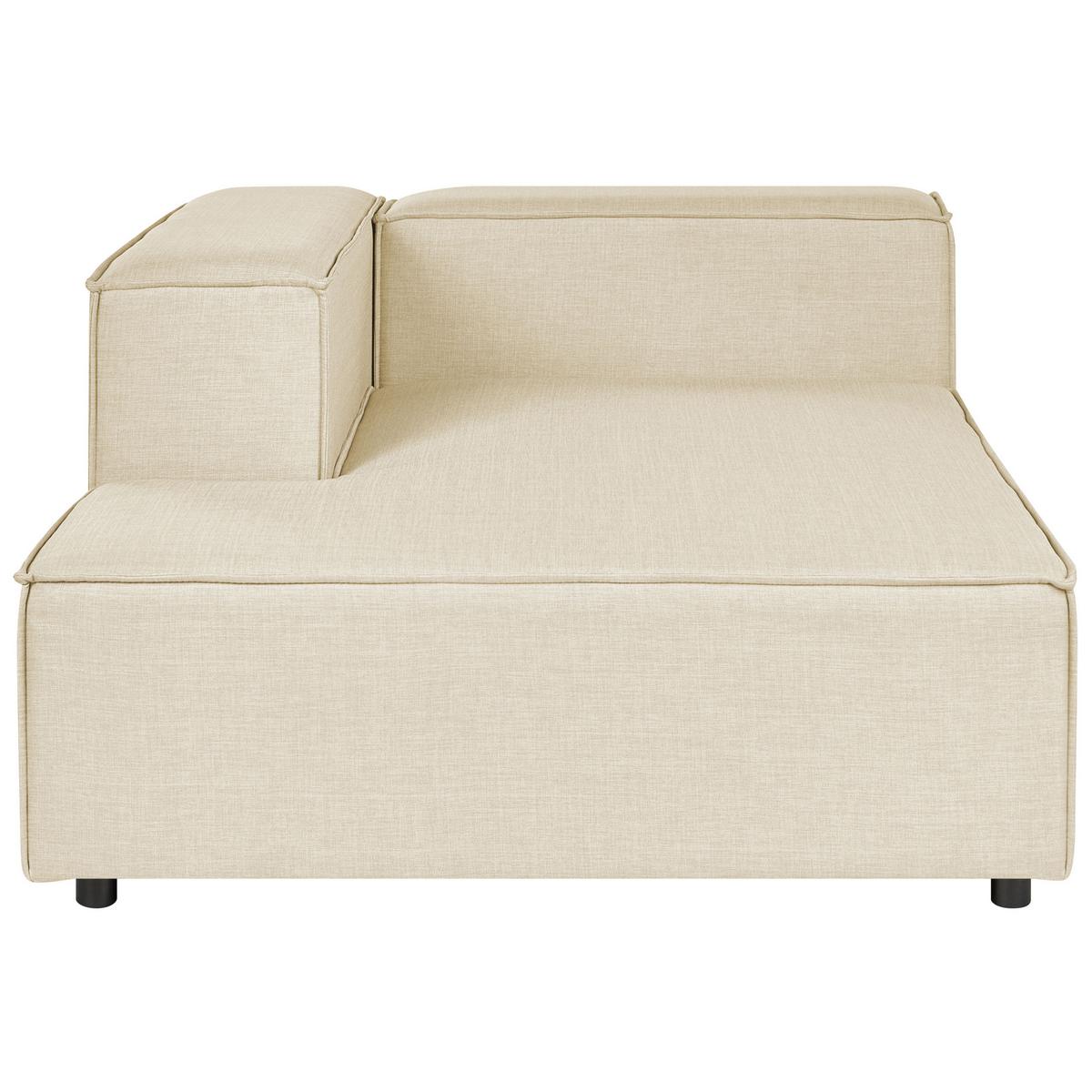 CHAISELONGUE Leinen beige rechtsseitig Aprica - Beige/Schwarz, Textil (119/68/180cm) - Beliani