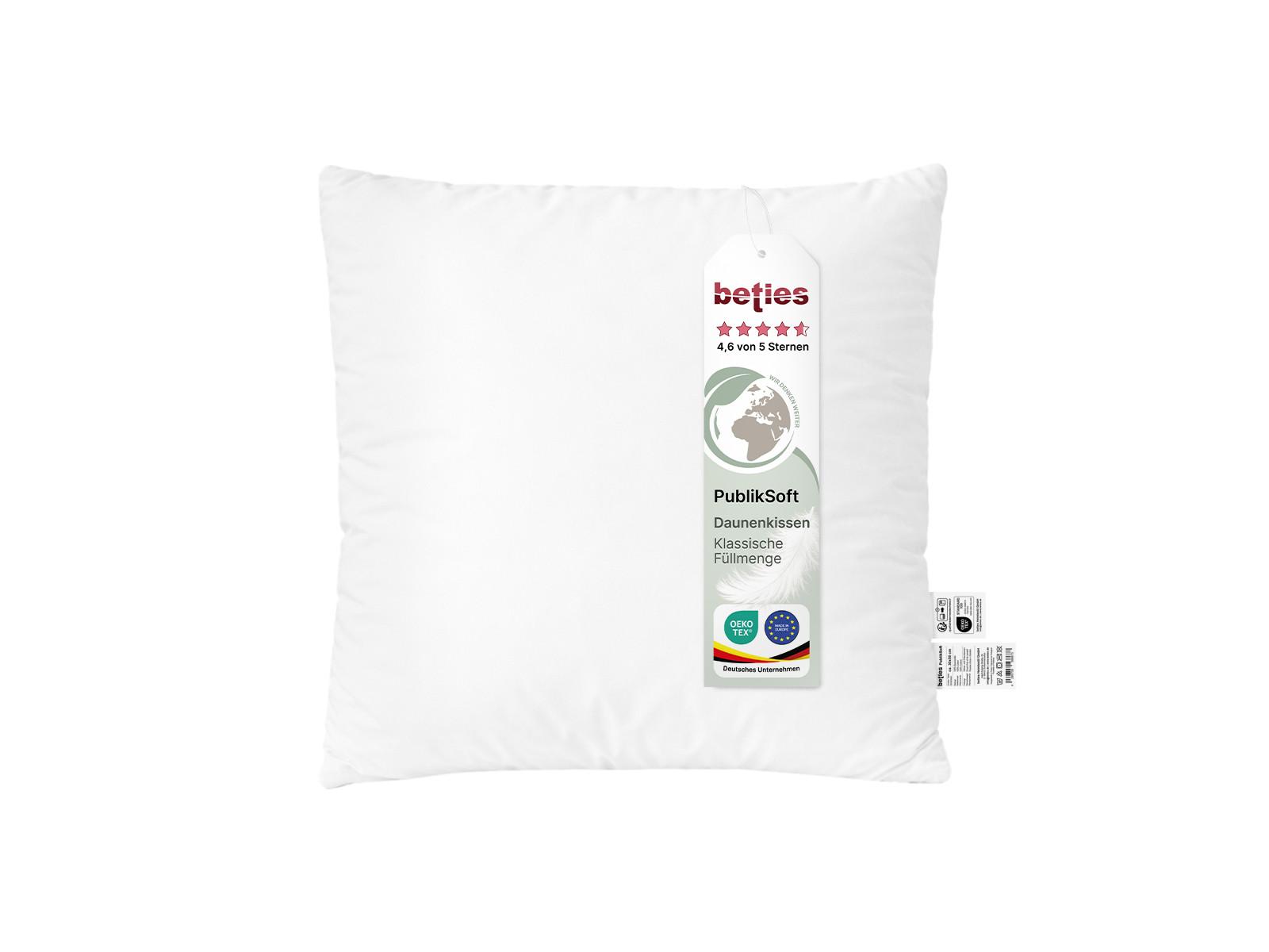 DAUNENKISSEN PublikSoft 50/50 cm - Weiß, Naturmaterialien/Textil (50/50cm) - beties Heimtextil