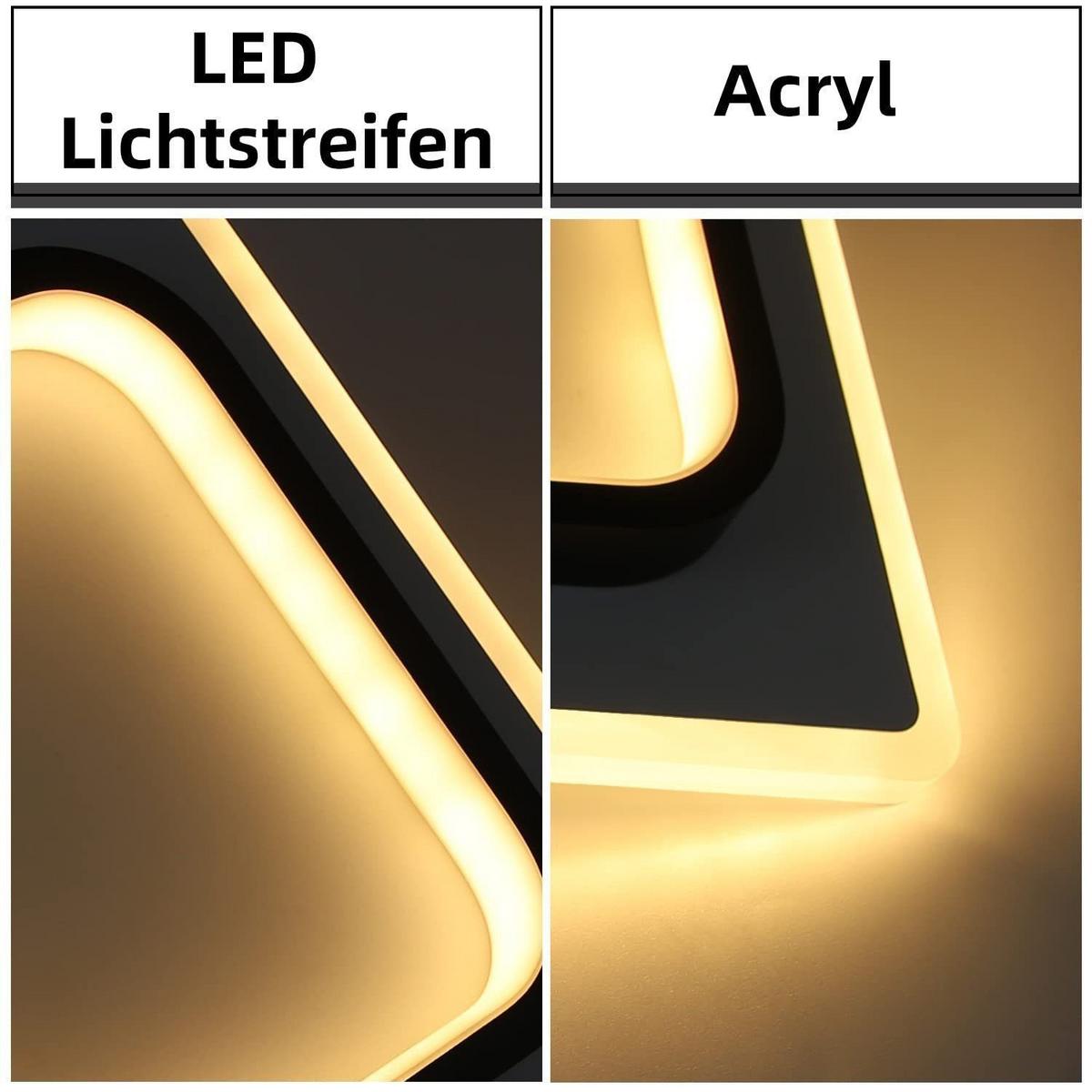 LED-DECKENLEUCHTE Harmonie 23.5/23.5/7 cm - Schwarz/Weiß, Kunststoff (23.5/23.5/7cm) - Nettlife