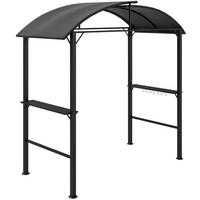 GRILLPAVILLON mit Doppeldach 233 x 110 x 235 cm - Dunkelgrau, Metall (110/235/233cm) - Outsunny