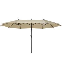 DOPPELSONNENSCHIRM taupe 270/460/247 cm Sibilla - Taupe, Textil (460/270cm) - Beliani