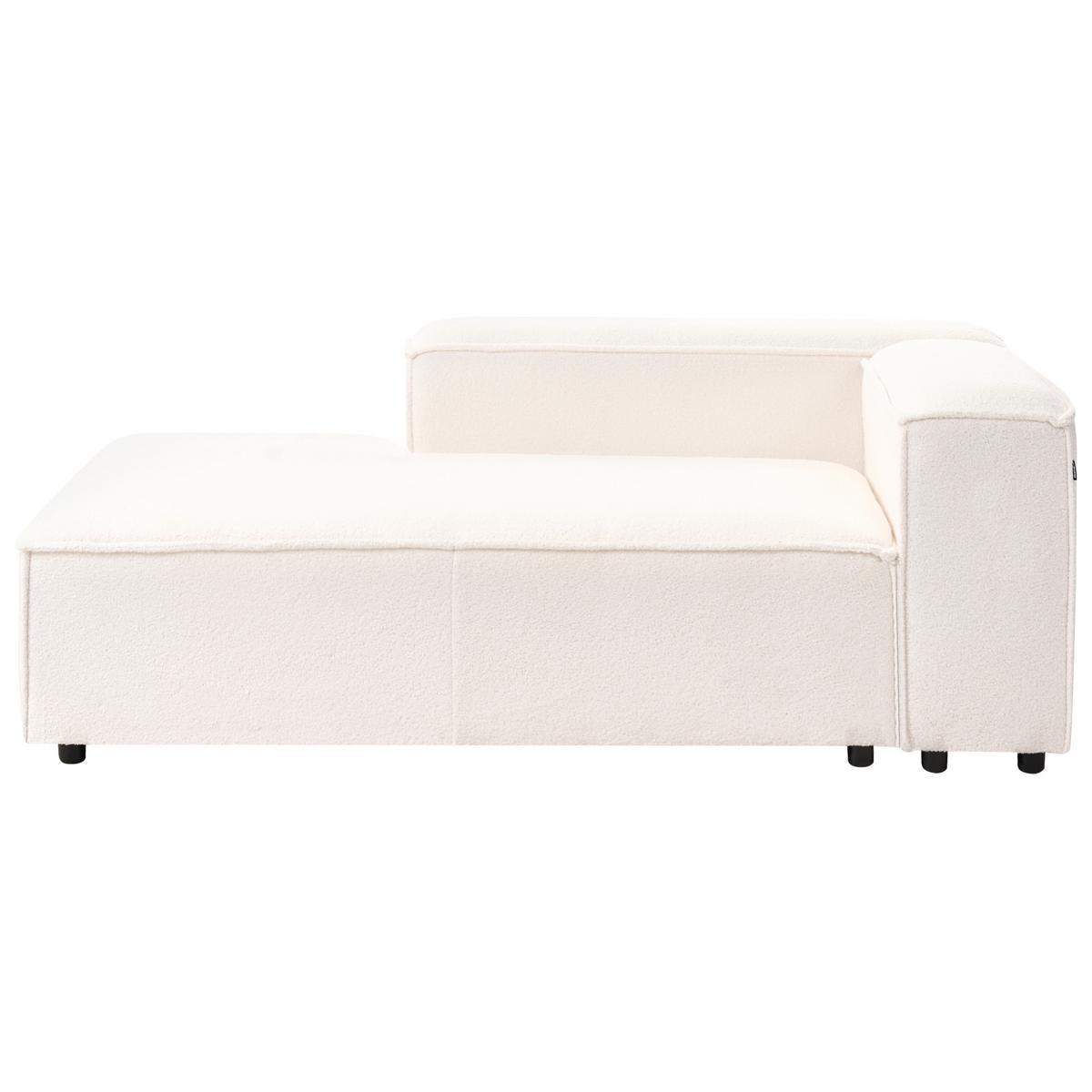 ECKSOFA Modul 2-Sitzer mit Ottomane Bouclé Cremeweiß rechtsseitig Ardal - Creme, Textil (240/180cm) - Beliani