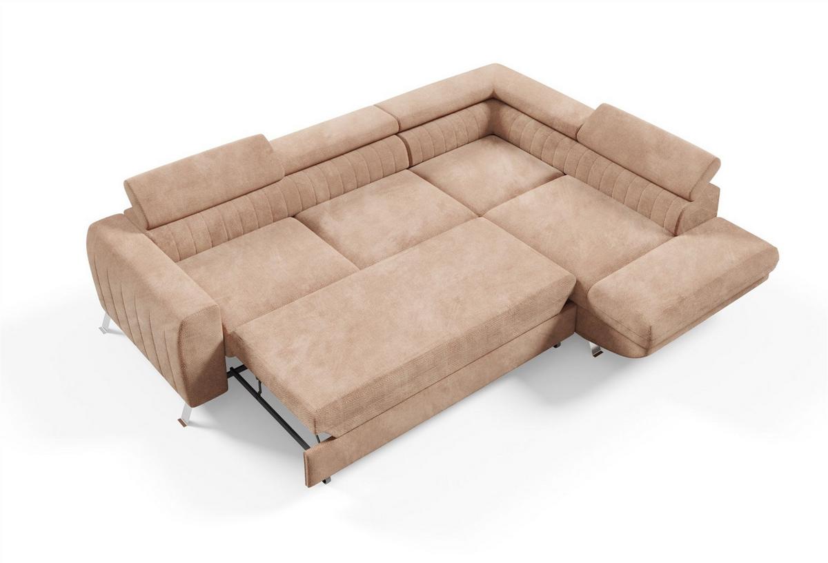 ECKSOFA Marios Mit Schlaffunktion - Rotbraun, Holzwerkstoff/Textil (202/260cm) - Fun Möbel