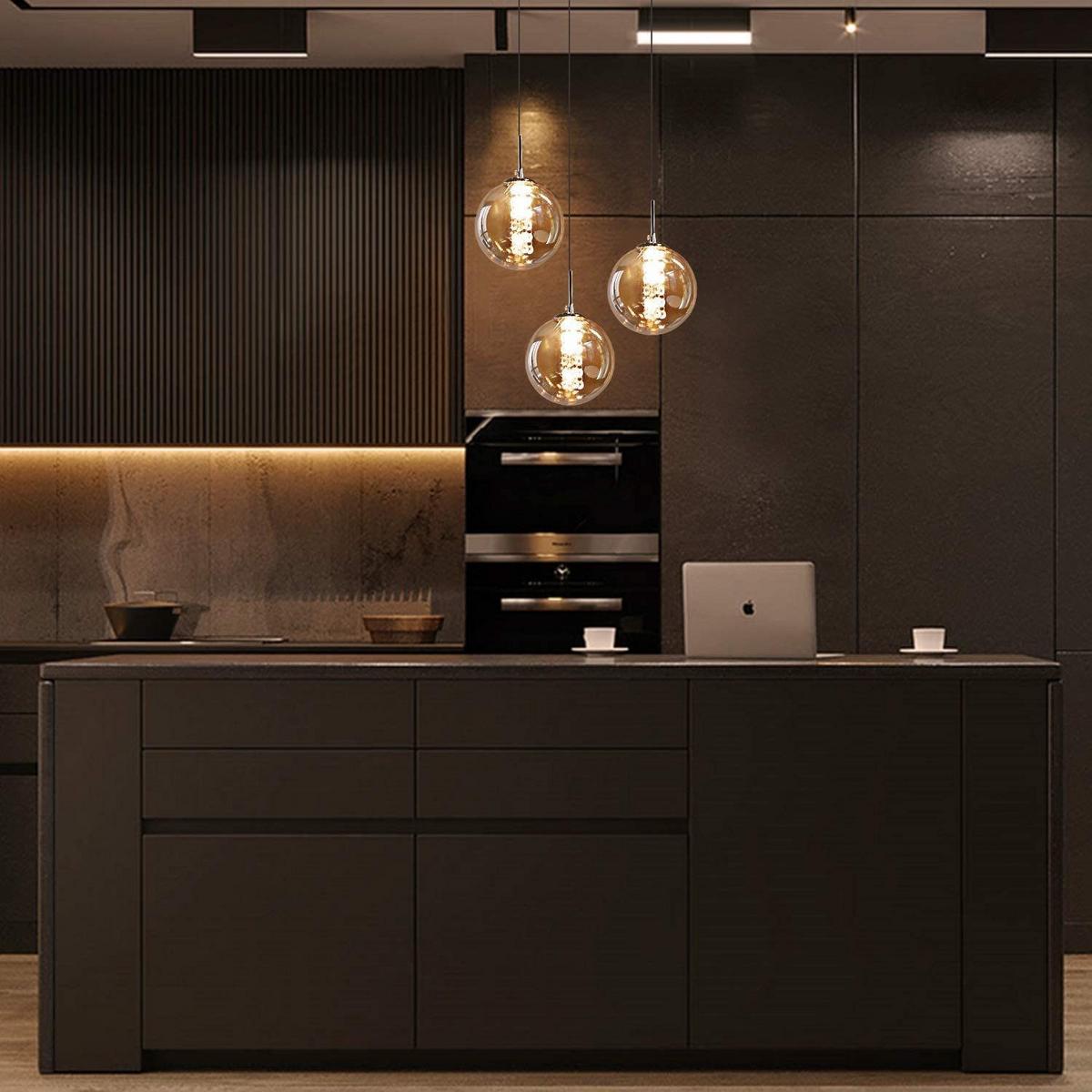 LED-HÄNGELEUCHTE Luxthain 30/150/30 cm - Grau, Glas (30/30/150cm) - ZMH