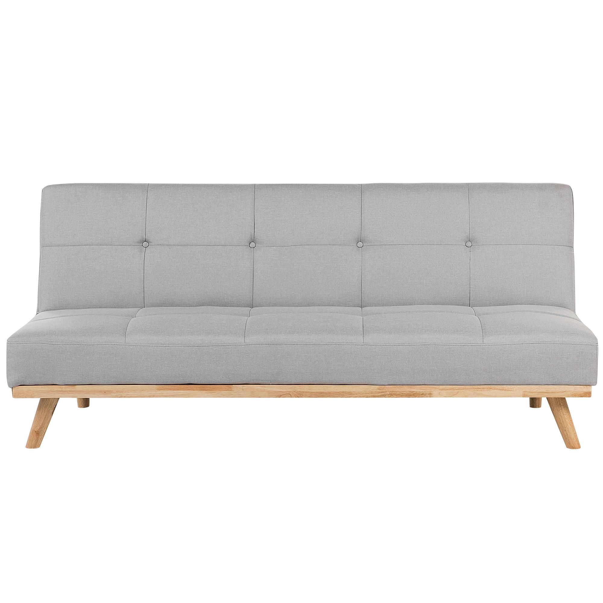 3-SITZER-SCHLAFSOFA Polyester Grau Froya - Hellgrau, Textil (183/80/80cm) - Beliani