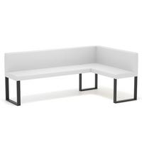 ECKBANK rechts SANA U Kunstleder glatt, 168/128 cm Weiß - Weiß, Kunststoff/Textil (128/168cm) - Idohome