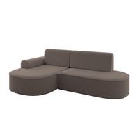 ECKSOFA mit Schlaffunktion und Bettkasten Ottomane Links MARI-L1-S - 283x167x73 cm Braun Bouclé - Schwarz/Braun, Holzwerkstoff/Kunststoff (283/167cm) - ALTDECOR