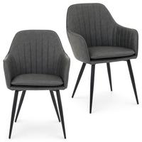 ESSZIMMERSTÜHLE ETTA 2er-Set grau - Grau, Textil (57/85/58cm) - IDIMEX