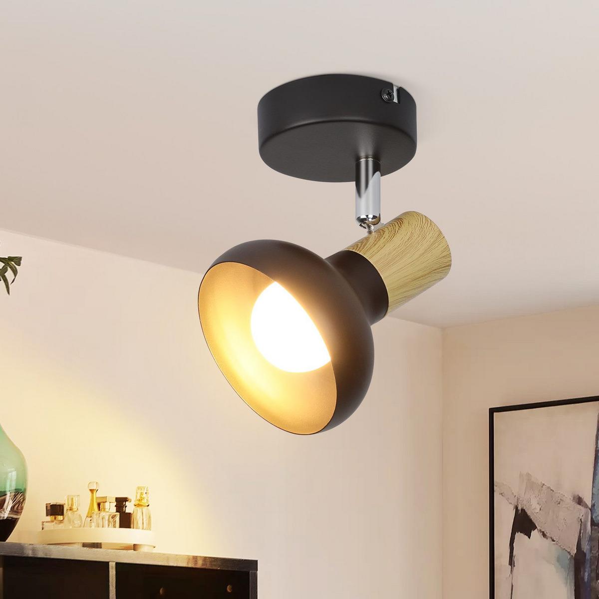 DECKENSTRAHLER Aue 1-flammig 11/10/140 cm - Schwarz, Metall (11/10/140cm) - Nettlife