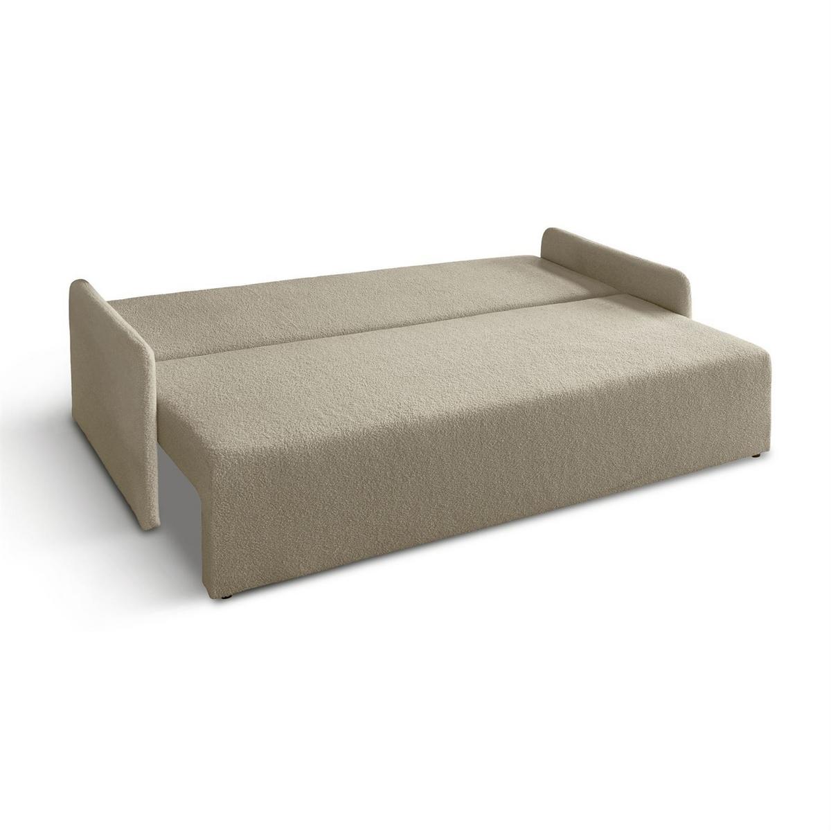 SCHLAFSOFA CUDDLE mit Schlaffunktion und Bettkasten, Quelle 16 - Ecru, Textil (207/90/90cm) - Lookway