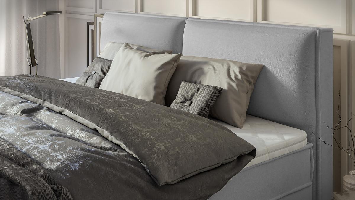 BOXBETT Eclipse 200/200 cm Grau Luxusmicrofaser - Schwarz/Grau, Holz/Kunststoff (200/200cm) - S-Style Möbel