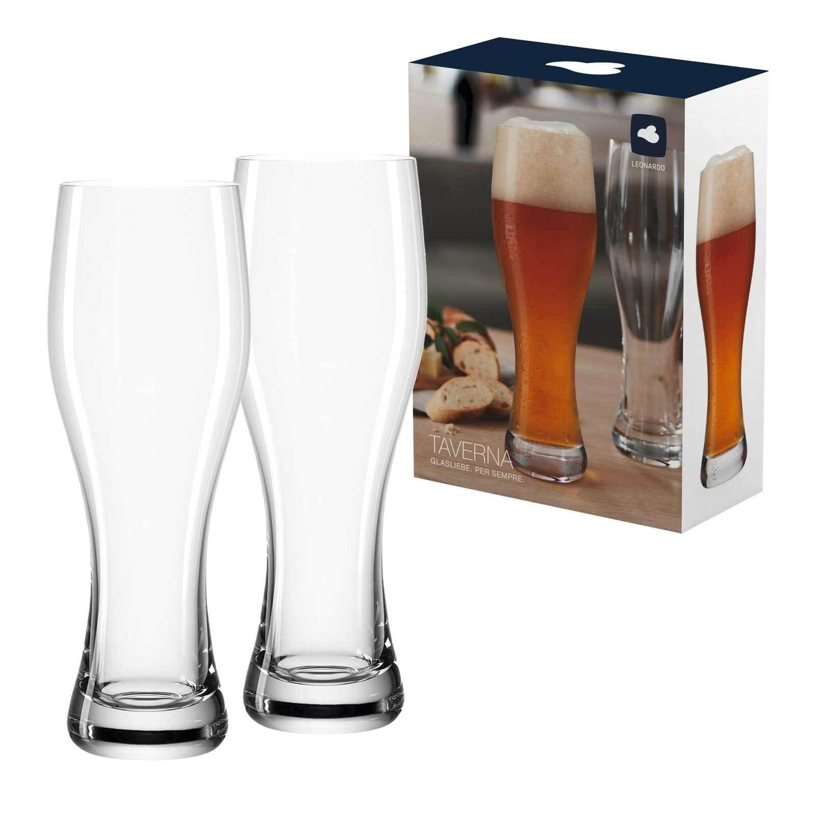 WEIZENBIERGLÄSER Taverna transparent 500 ml 2er Set - Transparent, Glas (0.5L) - Leonardo Living