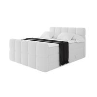 BOXBETT mit Matratze H3/H4 - FAMA-Z KING - 160x200 cm Weiß Quelle - Weiß, Holzwerkstoff (160/200cm) - ALTDECOR