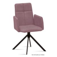 ARMLEHNSTUHL (4er-Set) Druci 52x92x60 Schwarz/Rosewood - Dunkelrosa/Schwarz, Kunststoff (60/92/52cm) - 58aufmkessel