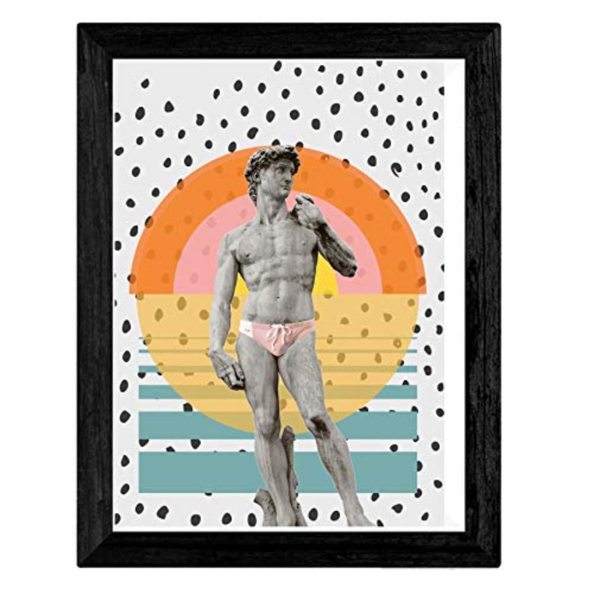 POSTER Set mit 4 Collage A4 Schwarzer Rahmen - Schwarz, Papier (29.7/3cm) - Nacnic
