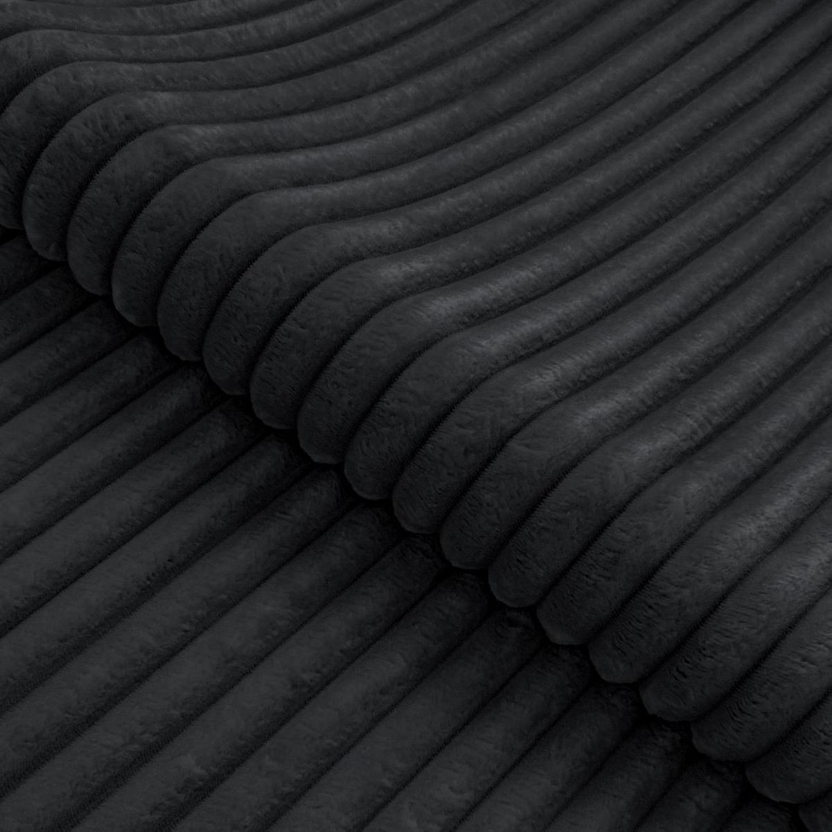 ECKSOFA Wolke mit tiefer Sitzfläche, Schlaffunktion und praktischem Bettkasten aus weichem Schwarz Cordstoff - Schwarz, Holz/Kunststoff (162/225cm) - S-Style