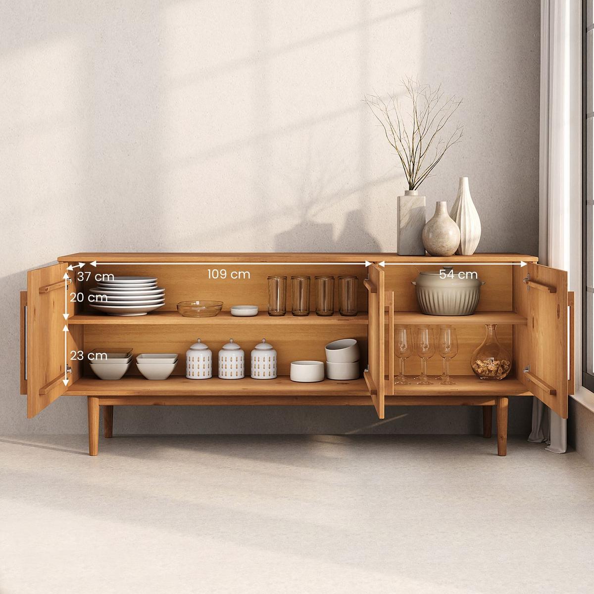 SIDEBOARD TECCA Eiche - Eichefarben, Holz (170/71/41cm) - IDIMEX