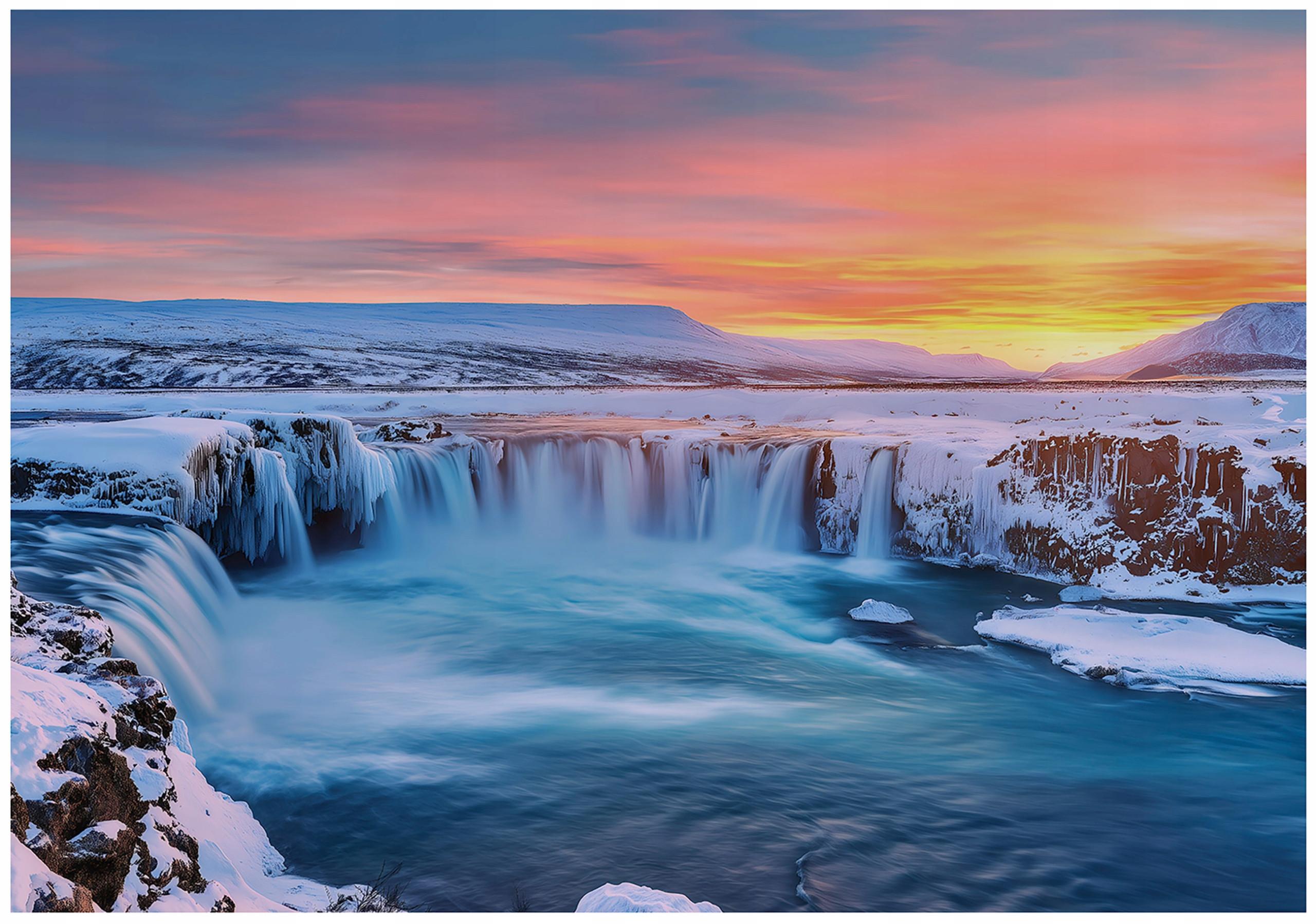 FOTOTAPETE Wasserfall Natur Blau 250x175 cm - Multicolor, Papier (250/175cm) - Wallarena