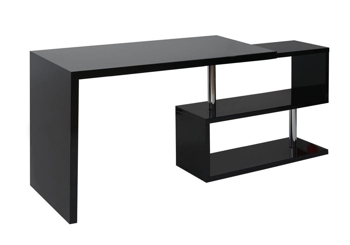 ECKSCHREIBTISCH rechteckig Hochglanz Schwarz - Schwarz Hochglanz, Holzwerkstoff (60/120/76cm) - MCW