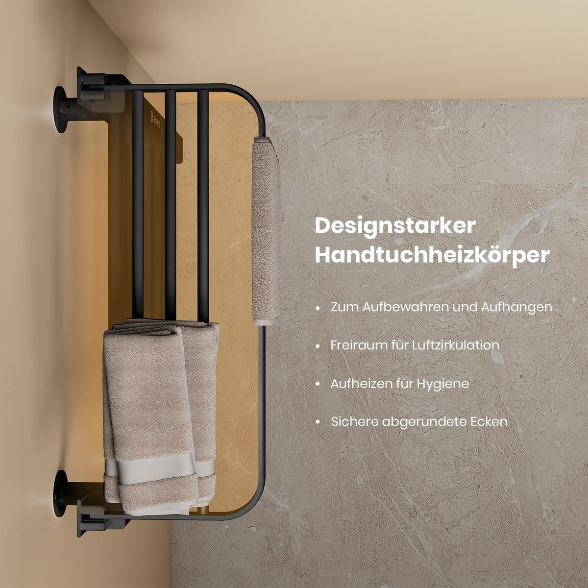 HEIZKÖRPER Elektrisch mit WiFi und Fernbedienung Schwarz 50/50 cm - Schwarz, Metall (50/50/25cm) - EMKE