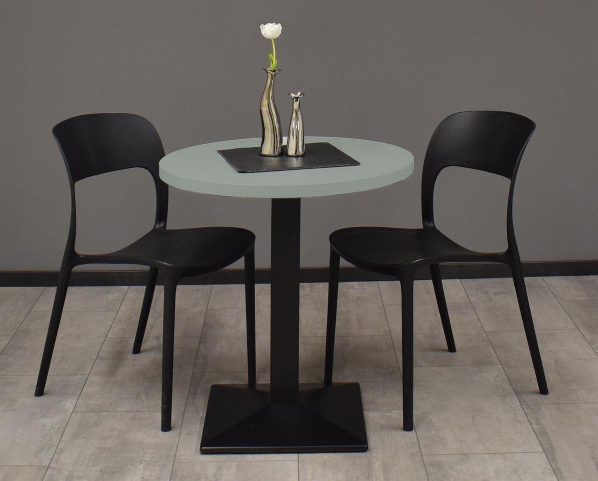 BARTISCH rund Elanur 70 cm schwarz matt/Pinie green matt lack - Grün, Metall (70/70/75cm) - 58aufmkessel