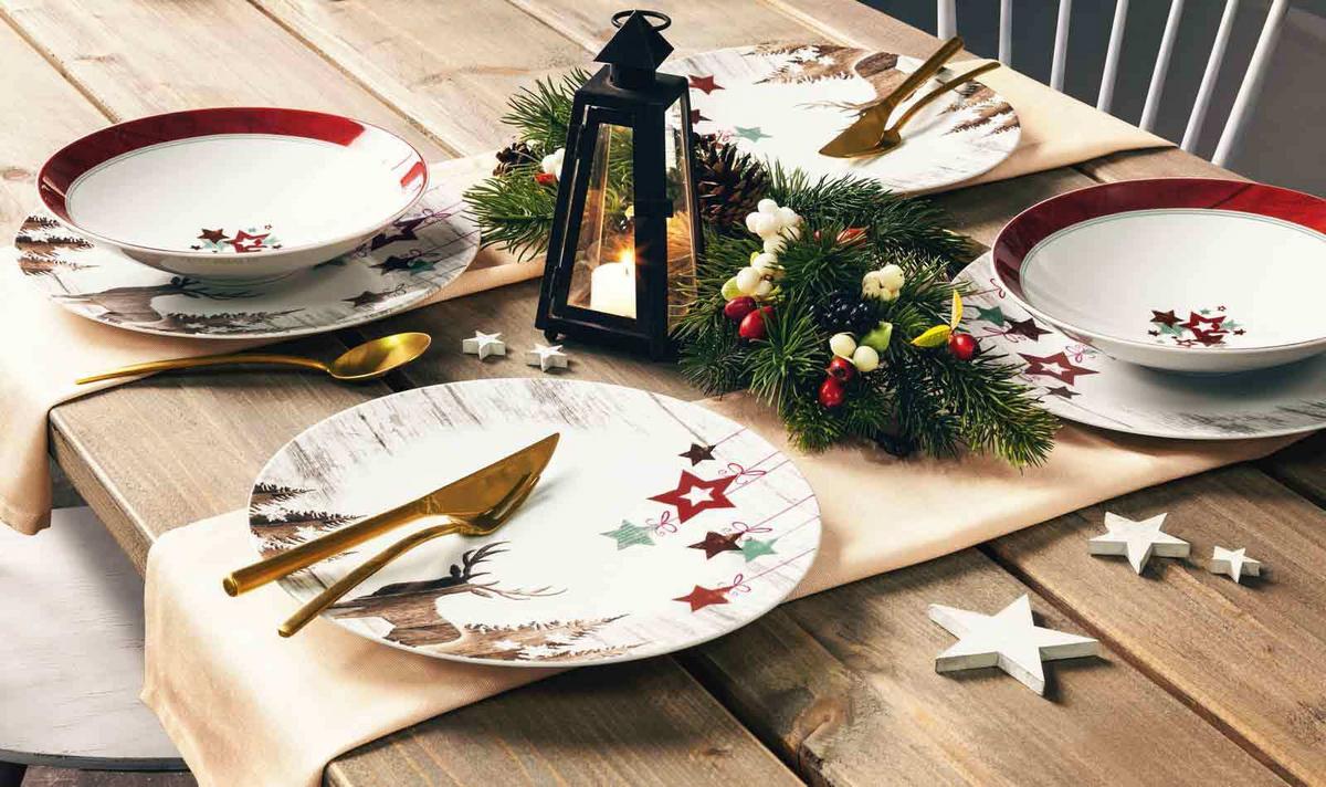 KOMBISERVICE Life Christmas weiß-braun 30-tlg. - Weiß/Braun, Keramik (2/2/2cm) - Seltmann Weiden