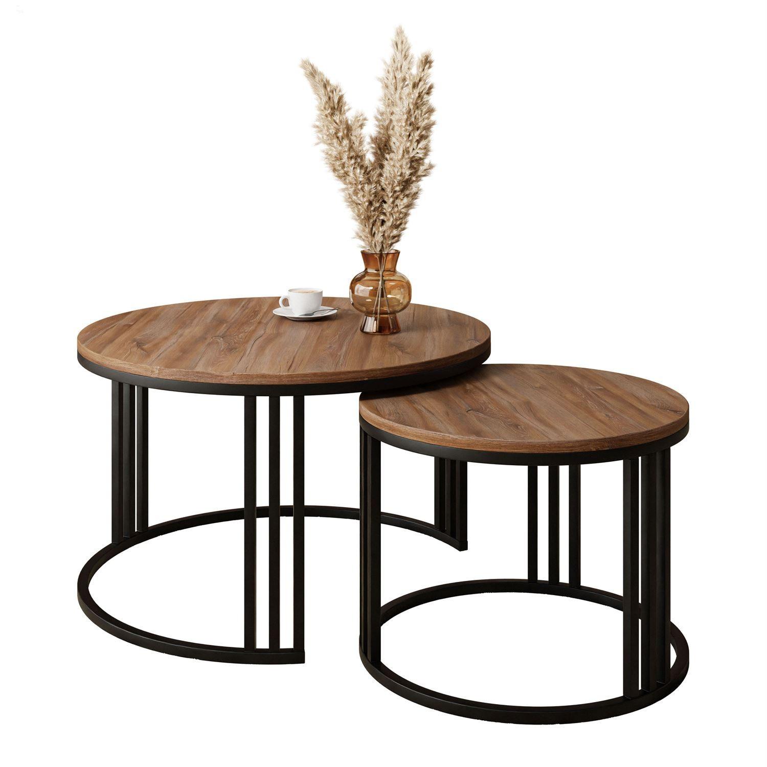 COUCHTISCH 2 in 1 LORI LOFT - Dunkelbraun, Holzwerkstoff (70/70/48cm) - Lookway