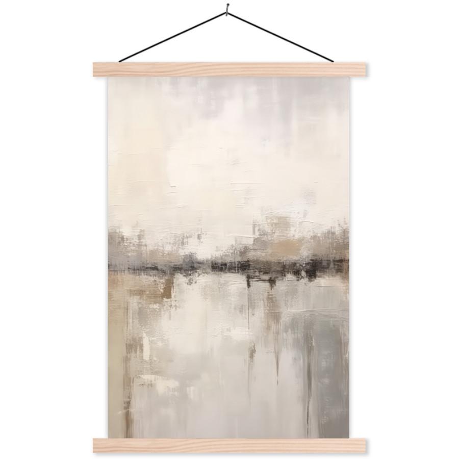POSTER MIT MAGNETLEISTEN Moderne Kunst - Abstrakt - Beige Wandbild Schlafzimmer 60x90 cm - Beige, Textil (60/90/0.15cm) - MuchoWow