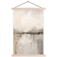 POSTER MIT MAGNETLEISTEN Moderne Kunst - Abstrakt - Beige Deko Wohnzimmer 40x60 cm - Beige, Textil (40/60/0.15cm) - MuchoWow