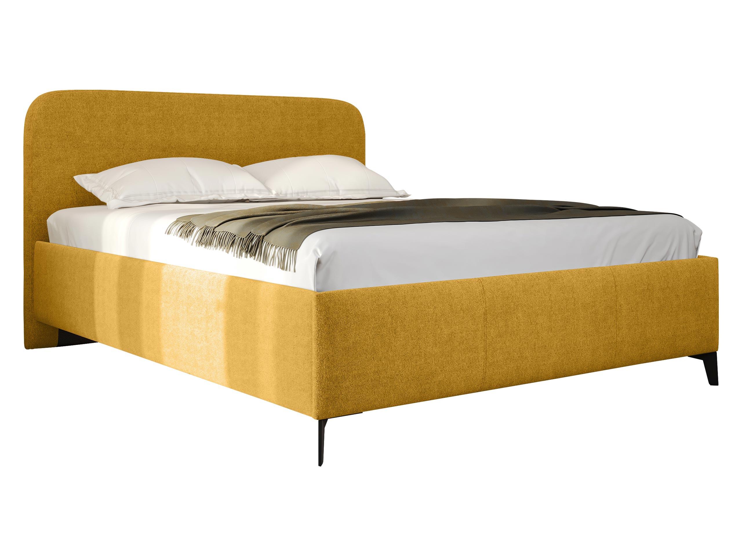 POLSTERBETT Holly - Gelb/Schwarz, Holz/Textil (160/200cm) - MIRJAN24